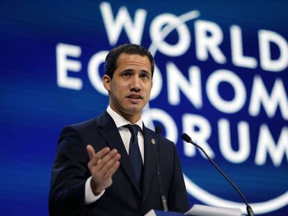 Juan Guaidó en el Foro Económico de Davos, en Suiza.