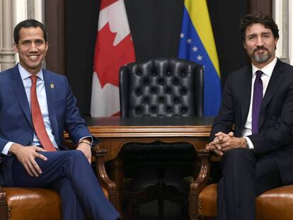 Juan Guaidó y Justin Trudeau este lunes en Ottawa, Canadá. En video, Juan Guaidó hablando de los retos de la crisis venezolana.