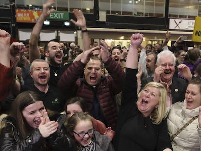 Una de las candidatas del Sinn Fein, Denise Mitchell, celebra los resultados en Dublín. En vídeo, declaraciones de la líder del partido.