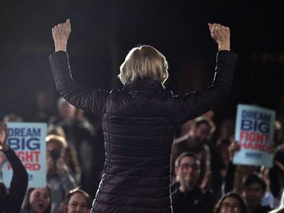 Elizabeth Warren, durante el mitin el viernes por la noche en Las Vegas.