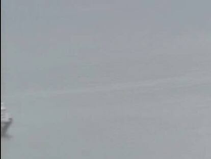 El barco se escoró al paso de la violenta tormenta Kyrill
