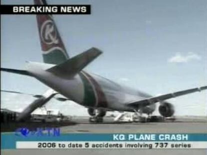 El Boeing 7373 debía haber aterrizado en Nairobi esta mañana.