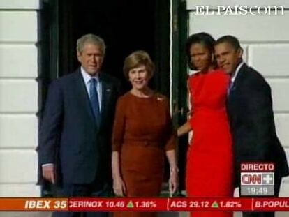Obama visita a Bush en la Casa Blanca