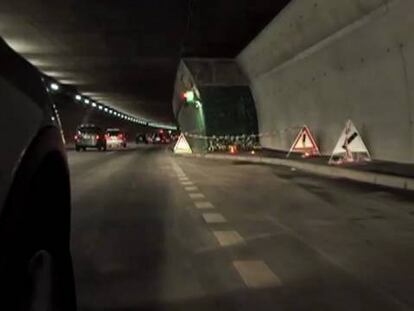 Túnel suizo donde ocurrió el accidente en el que murieron 28 personas.