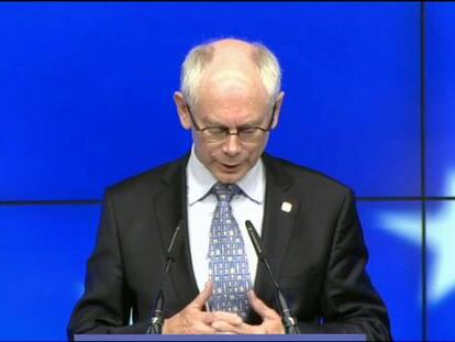 Intervención del presidente del Consejo, Van Rompuy, para valorar el acuerdo alcanzado en la Cumbre