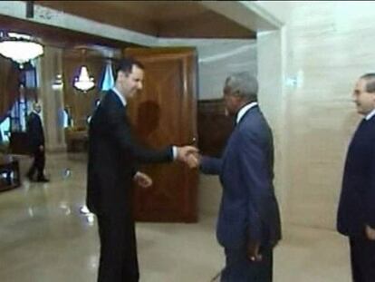 Kofi Annan durante su encuentro con El Asad.