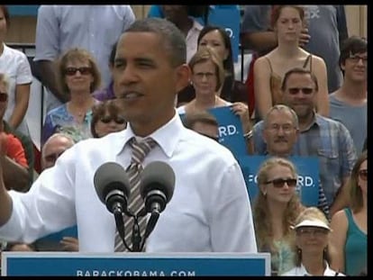 Obama, el sábado durante un acto de campaña en Urbandale, Iowa.