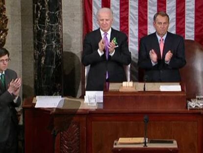 Barack Obama en su quinto discurso sobre el estado de la Unión.