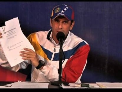 Capriles impugna la victoria electoral de Maduro