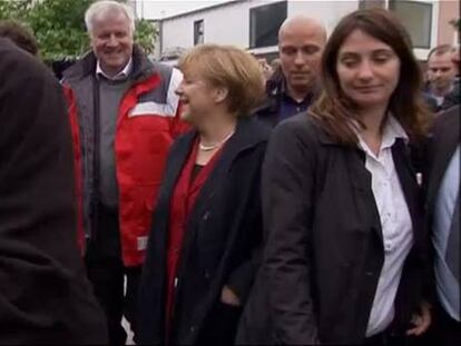 Merkel en una de las zonas afectadas.