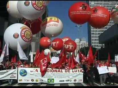 Los sindicatos alzan la voz con una huelga general en Brasil
