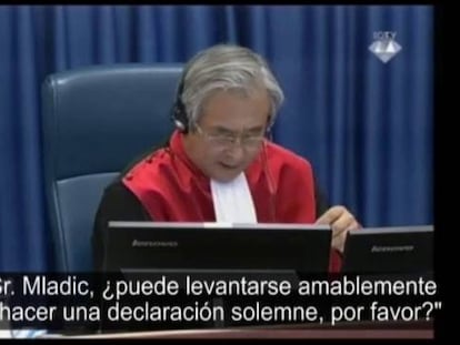 El juez del Tribunal Penal Internacional para la antigua Yugoslavia, O-Gon Kwon, durante la vista de este martes