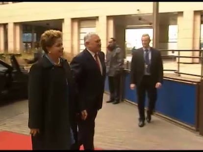 Chega de Dilma Rousseff a Bruxelas nesta segunda-feira.