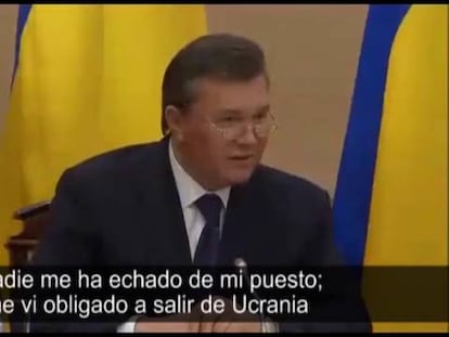 Víctor Yanukóvich durante su conferencia de prensa de este viernes.