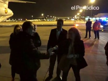 Llegada al aeropuerto del periodista secuestrado en Siria.