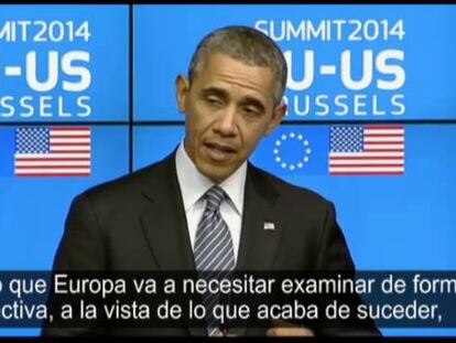 Barack Obama, na cúpula entre EUA e a UE, em Bruxelas.