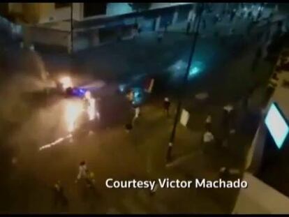 Violencia durante las protestas en Venezuela.