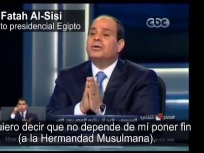 O general Abdel Fatah al-Sisi durante uma entrevista.