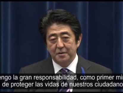 Abe habla sobre el cambio de la Constitución en Japón.