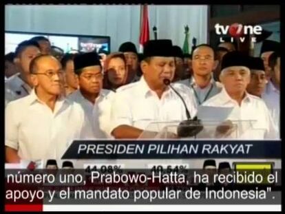 Los dos candidatos proclaman su triunfo en las elecciones indonesias
