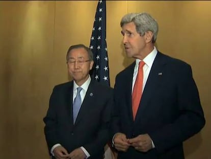 Ban y Kerry impulsionam uma trégua em Gaza desde El Cairo.