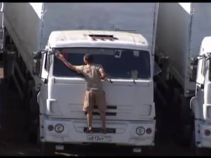 La ayuda humanitaria rusa llega a la frontera con Ucrania.