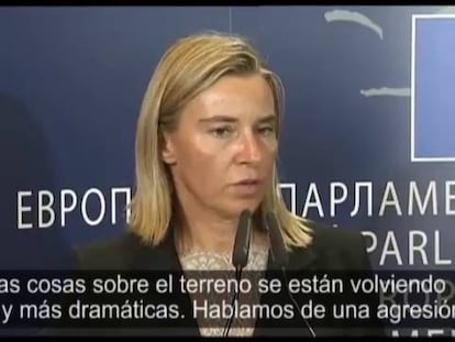 La nueva jefa de la diplomacia comunitaria, este martes en la Eurocámara