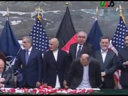 Assinatura do acordo entre Afeganistão e EUA.