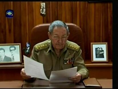 Fragment del discurs pronunciat per Raúl Castro aquest dimecres.