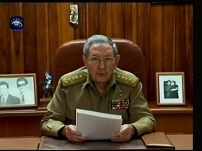 Fragmento del discurso pronunciado por Raúl Castro este miércoles.