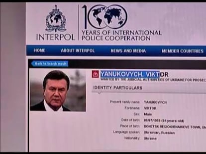 Interpol lanza una orden de búsqueda del expresidente ucranio Yanukóvich