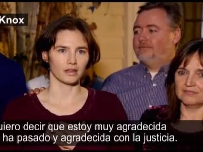 Amanda Knox da las gracias desde su casa. | VÍDEO: Reuters- Live!