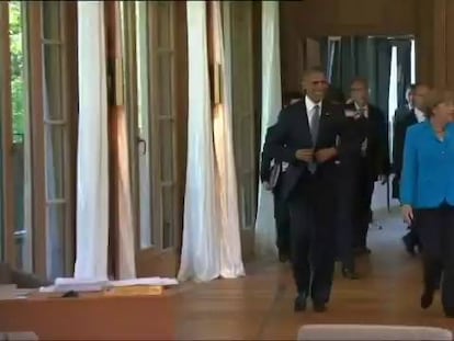 Obama e Merkel se unem contra Putin no encontro do G7