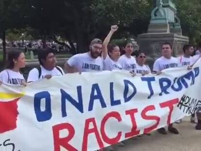 Video: Immigration protestors outside the Capitol.