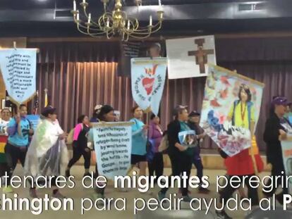 Indocumentados peregrinan hasta Washington a ver al papa.