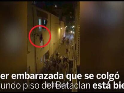 Vídeo la mujer colgando de un balcón