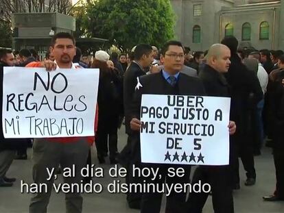 Choferes de Uber protestan en México por las bajas tarifas