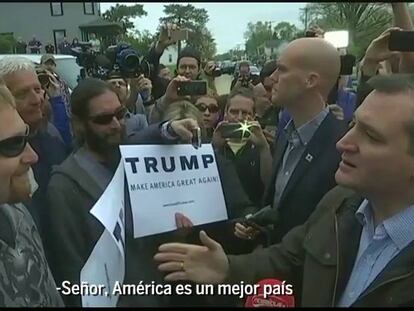 Ted Cruz debate con los seguidores de Trump en Indiana.