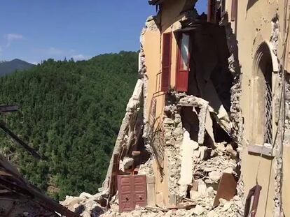 Medio centenar de personas murieron en Arquata por el temblor.