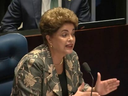 La expresidenta de Brasil, tras conocerse la decisión del Senado.