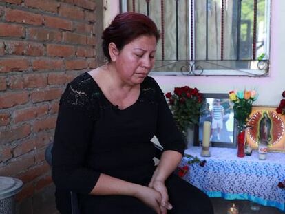 Nohemí, una de las hermanas de Guadalupe Olivas, en Sinaloa.