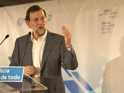 Mariano Rajoy, ayer, en un acto electoral del PP en Ourense. / FOTO: NACHO GÓMEZ | VÍDEO: ATLAS