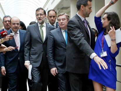 Rajoy, a su llegada al Senado. Foto: Juanjo Martín (Efe)
