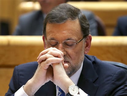 Rajoy, en el debate de ayer.
