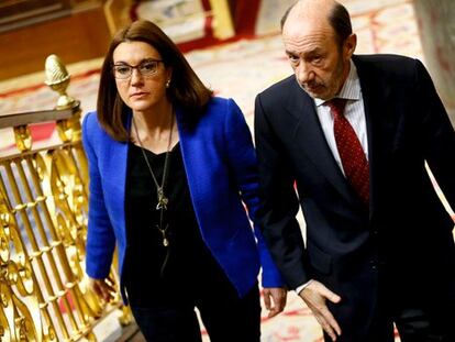 Soraya Rodríguez y Alfredo Pérez Rubalcaba.