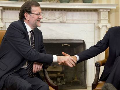 Rajoy honra a los caídos en su primer acto en Washington