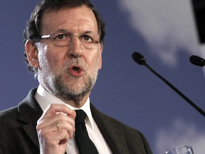 Rajoy, durante su intervención en la Convención del PP en Barcelona.