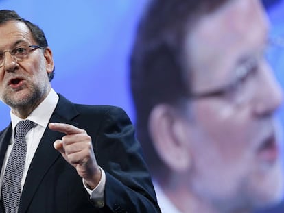 Mariano Rajoy, durante su intervención en la clausura de la convención nacional del PP en Valladolid.