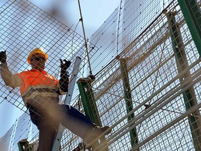 Obras en la valla de Melilla.