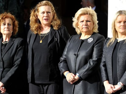 De izquierda a derecha, las cuatro presidentas de víctimas del terrorismo Ángeles Domínguez, Pilar Manjón, Ángeles Pedraza y María del Mar Blanco.